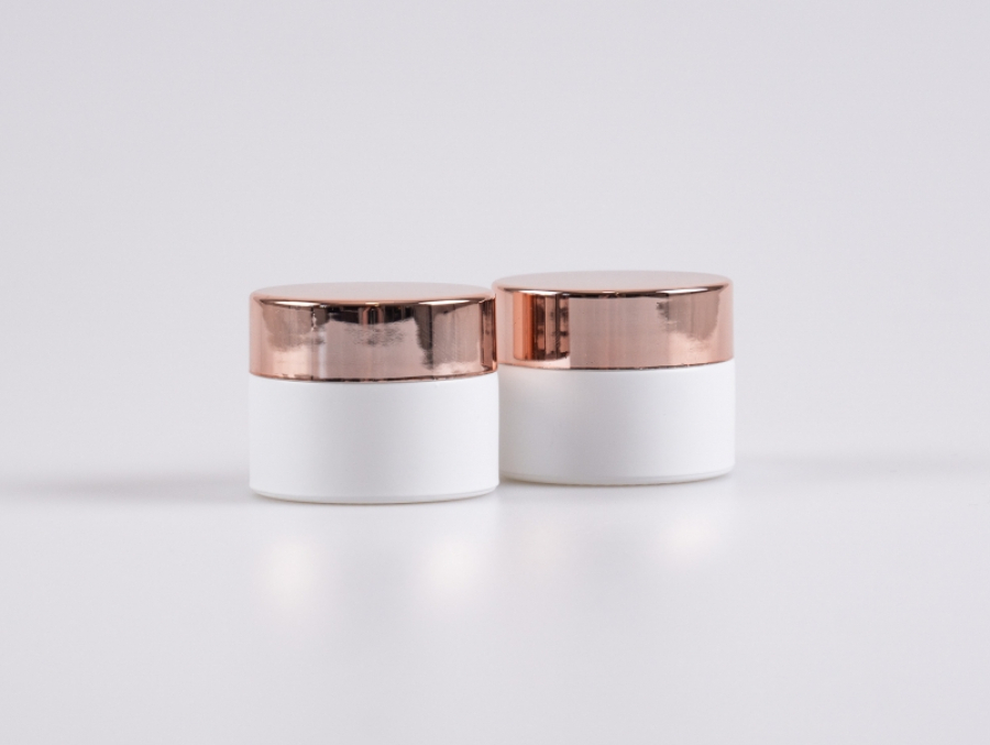 Weissglasdose 15 ml – Deckel Rosé